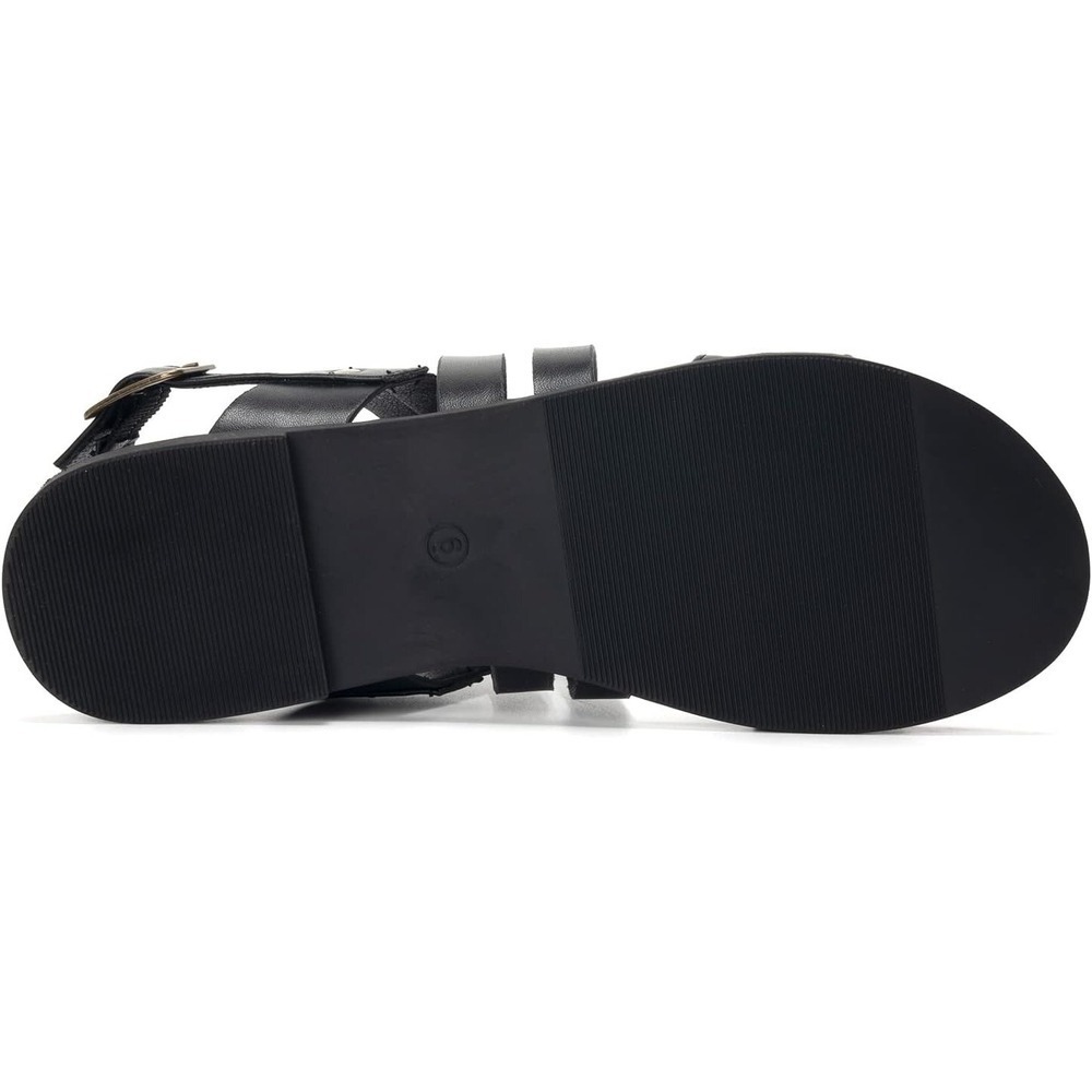 Women's Black Strappy Flat Sandals Size 6 New in Box - Picture 6 of 7
